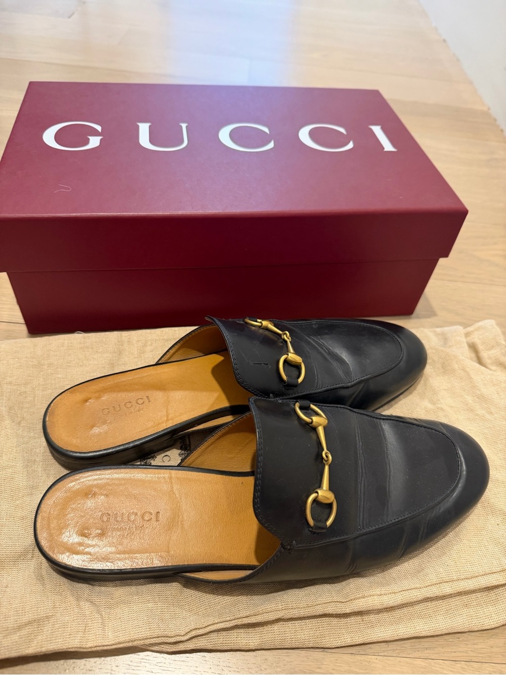 Gucci Black Leather Horsebit Backless Loafers - Picture 8 of 8